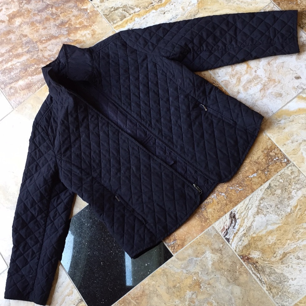 Coldwater Creek quilted black jacket/zipper front